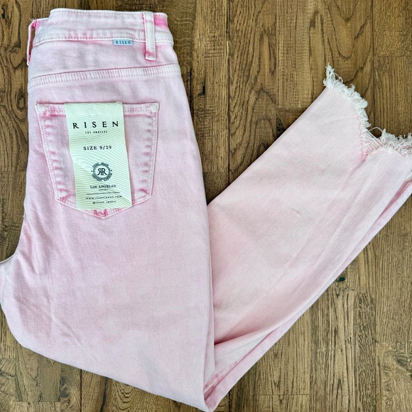Risen Jeans Denim - NWT Risen Pink Acid Wash High Waist Skinny Jeans Women's Size 9 29